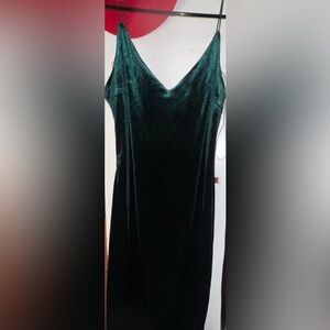 Crystal Sky XS Emerald Green Velvet Mini Dress